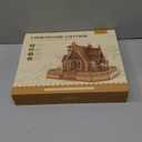 FUNPOLA 3D Wood Puzzle Countryside Cottage Model - DIY Miniature Building Kit with Spark LED Lights - Craft Rural Architecture Home Décor Gift for Adults