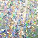 Amiya Rainbow Window Privacy Film Stained Glass Clings, 3D Static Glass Cling Sticker Decorative Home Vinyl Heat Control Anti-UV,23.6x78.7 Inch,Rainbow