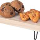 Decorative Natural Wood Rectangular Tray Serving Board with Black Metal Stand