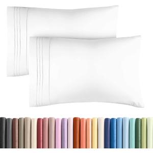 King Pillow Cases Set of 2 - Ultra Soft Hotel Quality Pillowcase Covers - Comfy, Cozy & Wrinkle Free - Shrinkage, Stain and Fade Resistant - Machine Washable Pillow Protectors - 2 Piece Set - White