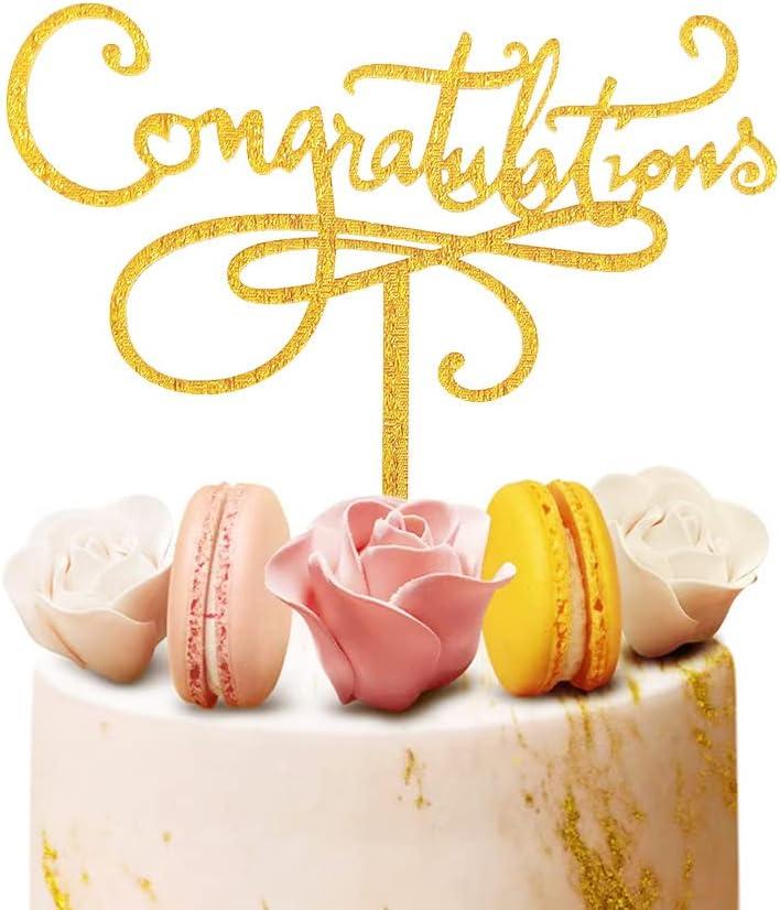 3 Pack Initiative Glitter Gold Handwriting Graduations Acrylic Party Cake Topper Class of 2023 Graduate Party Cake Decorations- High School Graduation, College Graduate Cake Topper Supplies