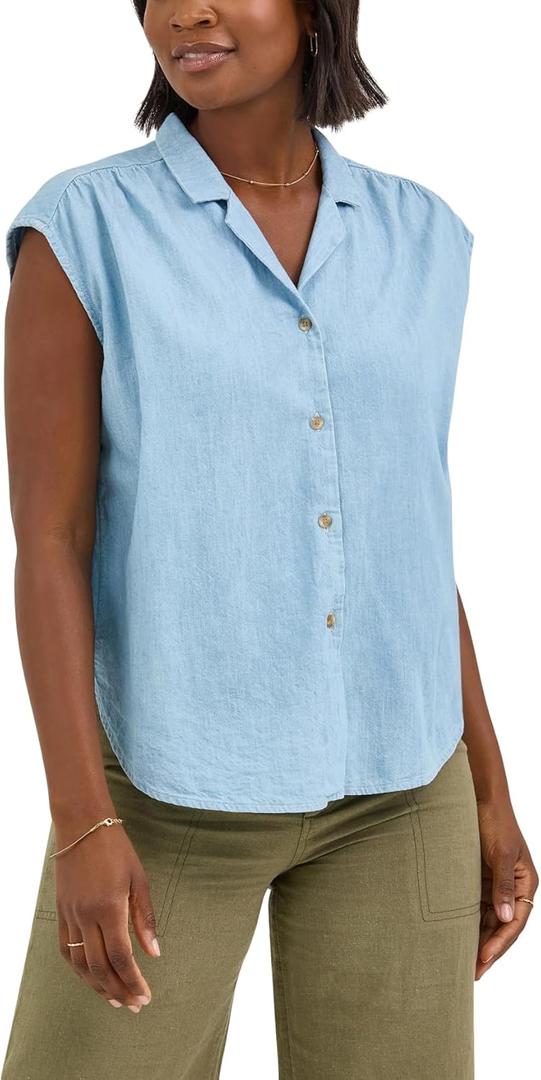 Lee Women's Legendary Cap Sleeve Shirt (Blue, M)