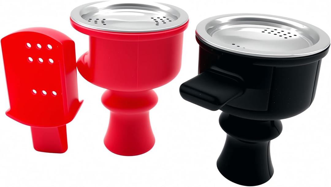 Design Drawer Styles Hookah Silicone Bowls Set with Stainless Steel Charcoal Holder 2pcs per box Black and Red Shisha Hookah Accessories