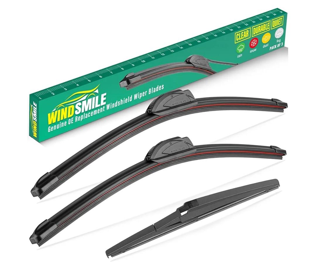24" 20" 11" Windshield Wiper Blades Replacement for Kia Soul 2010-2019 / Kia Sorento 2011-2015 Premium All Weather Front Rear Wipers Set - OEM Quality (Pack of 3)