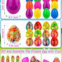 12 Pack Easter Eggs Fillers Light Up Fidget Stress Balls Easter Eggs Filled Toys Easter Basket Stuffers Glow In The Dark Egg Shaped Squishies Squeeze Ball for Kids Boys Girls Easter Hunt Party Favors