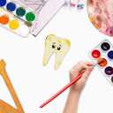 30 Pack 4 Inch Wood Tooth Cutouts Unfinished Wood Tooth Crafts Wooden Tooth Hanging Ornaments DIY Tooth Craft Gift Tags for Home Party Decoration