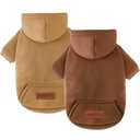 2 Pack Dog Hoodie Warm Hood Dog Sweater Cold Weather Small Dogs Sweatshirt Comfort Pet Clothes for Small Medium Dogs with Pockets Cats Chihuahua Clothes for Male Female Girl Boy Sporty Daily Wear, XXS