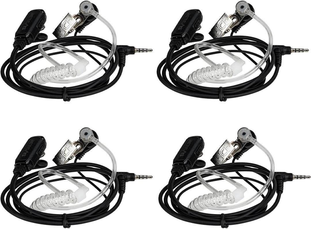 Retevis Retevis RT22P Walkie Talkie Earpiece with Mic 1 Pin 3.5mm, Compatible with Retevis RT22P RB19 RB19P B3H B3S Two Way Radios, Covert Tube Earpiece(4 Pack)