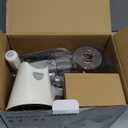 Ourokhome Rotary Cheese Grater Hand Crank, Kitchen Shredder Speed Mandolin Slicer Ice Shaver with Handle and Drum Blades for Cheese, Vegetable, Nuts, Chocolate, Potato, Carrot, 5 Blades, White