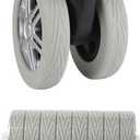 8 Pcs Silicone Luggage Wheel Covers, Suitcase Wheel Protectors for 1.97-2.56" Spinner Wheels, Essential Travel Luggage Accessories Grey
