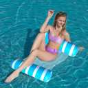 3 Pack Inflatable Pool Floats Adult Size Water Hammock,Pool Floaties Toys,4-in-1 Multi-Purpose Floats for Swimming Pool,Pool Rafts Lounge Chairs Floating,for Adults Vacation Fun and Rest