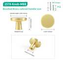 FABERHOM 15 Pack Brushed Brass Round Cabinet Knobs 1-1/4 Inch Zinc Alloy