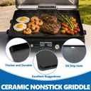 Non-Stick Griddle Plate for Ninja GX101 Sizzle Pro XL Indoor Grill | 20 inch PFOA-free Ceramic Non-stick Grill Plate for Ninja Smokeless Sizzle Pro XL GX101 Indoor Griddle Attachment Accessories