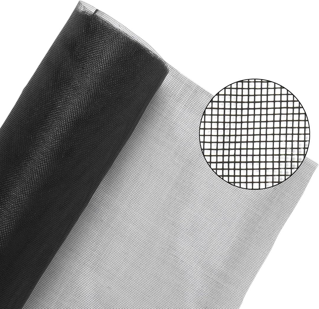 lesolar 48in x 100ft Glass Wool Screen Roll 1816 Meshes for Window/Patio/Replacement Door/Porch Screen, Black