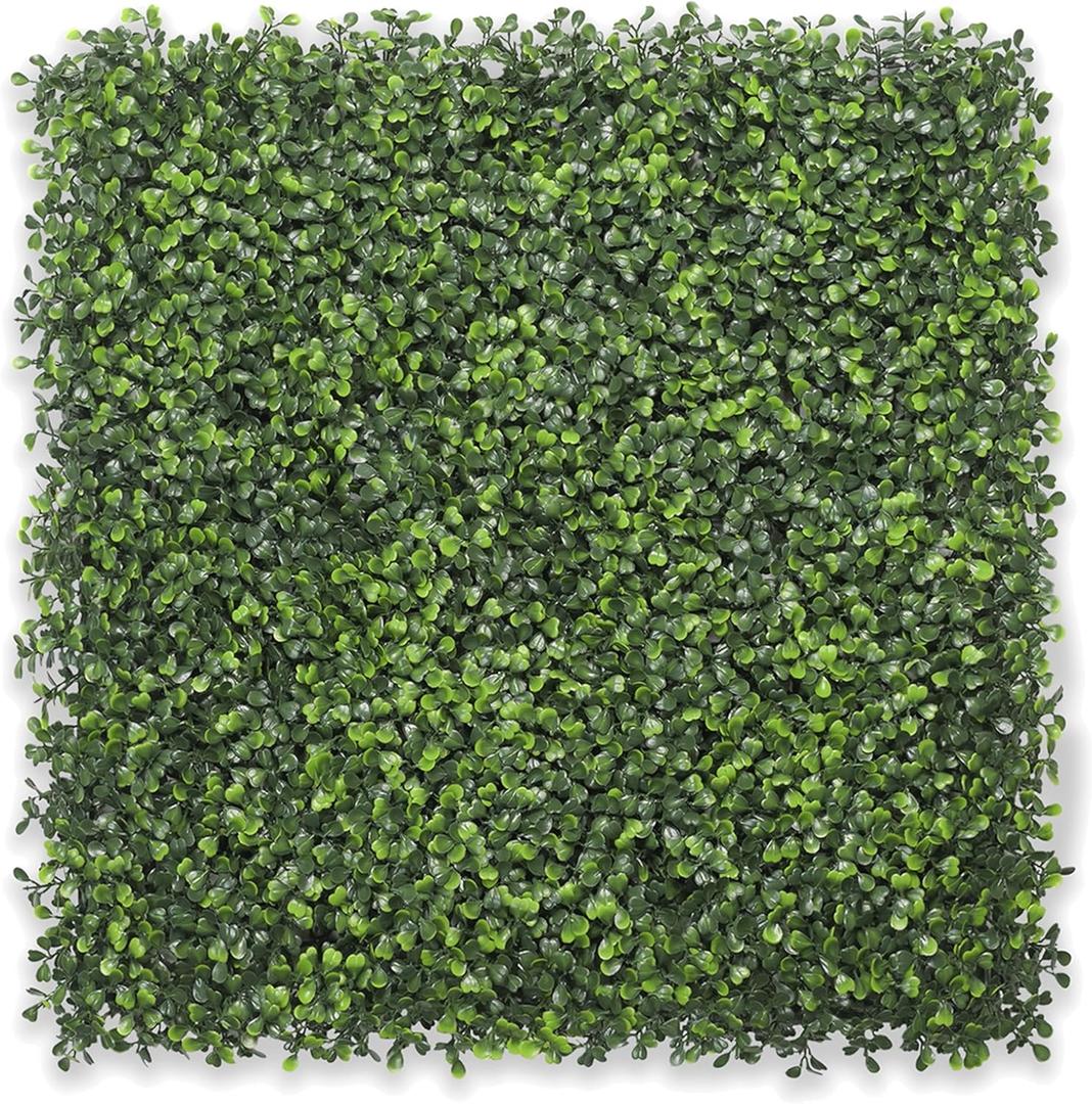 Bybeton Artificial Green Wall Panel,20"x 20"(24Pcs) UV-Anti Boxwood Faux Grass Panels for Backdrop, Garden Wall, and Indoor Outdoor Plant Wall Decor