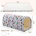 2-in-1 Kids Play Tunnel & Foldable Sensory Play Mat, 79" x 59" Large Soft Play Crawling Tunnel for Toddlers, Montessori Sensory Tunnel & Gym Mat for Active Play, Daycare & Sensory Rooms, Cream