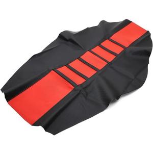 Motorbike Seat Cover Universal Ribbed Gripper Soft Seat Cover for Kawaski for H&OND&A for YAMA&HA for Suzuki Dirt Bike Off Road Motocross Motorcycle Accessories (Black Silver Crown)