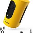 Portable Air Pump for Inflatables, 4000mAh Ultra Fast Air Mattress Pump with Advanced Heat Dissipation, 3 Nozzles Electric Air Pump Inflate Deflate for Sleeping Pads, Pool Floats (Yellow)