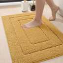 DEXI Bathroom Rug 32x20, Non Slip Washable Bath Mat for Shower Floor, Absorbent Soft Bathmat with Rubber Backing, Quick Dry Microfiber Carpet, Yellow (1'8" x 2'8" (Rectangular))