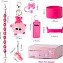 Stanley Cup Accessories Set I Water Bottle Handle Strap, Silicone Cup Boot, Lipstick Holder, Keychain Charms & Handle Charms,Straw Topper Accessories for Stanley Cups 40oz/30oz
