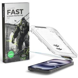 Pack of 2, InfinaCore Fast Screen Protector for iPhone 16 w/Installation Tray - HD Clear, Scratch-Resistant, Full-Coverage, Military Grade - Shatterproof iPhone 16 Screen Protector - Tempered Glass - 2 Pack