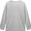 Kids Boys Long Sleeve Crewneck T-Shirts Tee Tops 4-12Years (Light Gray,7-8 year)