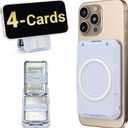 PROfezzion Double Sided Magnetic Phone Wallet, RFID Blocking Snap-on Hard Shell Card Holder 4-Cards Designed for MagSafe Compatible with iPhone 16 15 14 13 12 Pro Max Plus & MagSafe Case (0.5" Thick) (Blue)