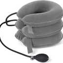 Cervical Traction Device, Adjustable Inflatable Neck Braces for Neck Pain and Support, Neck Decompression Home Use (Dark Silver Grey)