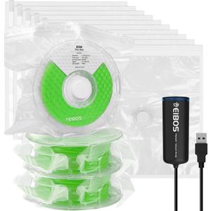 【EIBOS Official】 3D Printer Filament Vacuum Kit Eurus, Storage Sealed Bags with USB Pump, 10 Packs Vacuum Bags for 3D Printer Filament, Keep Spools Drying and Cleaning