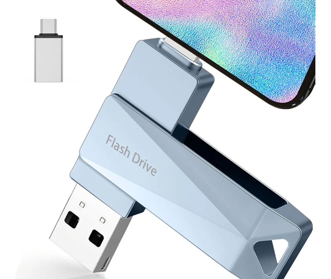 512GB Photo Stick for Phone, Qainerly USB Flash Drive for Phone All Models, 4-in-1 Design Transfer Storage, iPad/PC/Android
