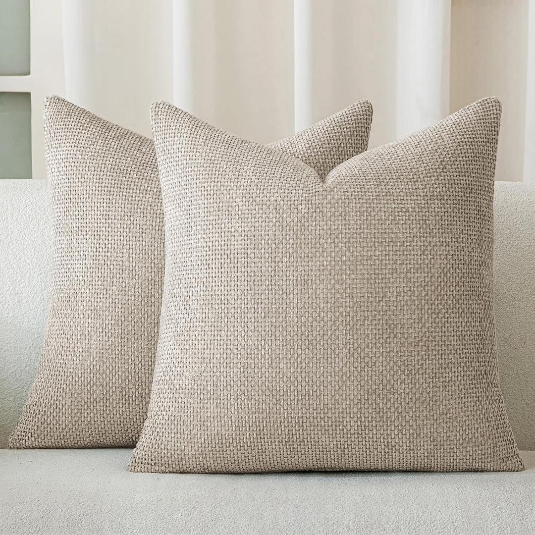 a moment Taupe Chenille Throw Pillow Covers 18x18 Inch Pack of 2 Modern Decorative Throw Pillow Covers Farmhouse Cross Covers Home Decor for Sofa Bedroom Living Room a moment Taupe Chenille Throw Pillow Covers 18x18 Inch Pack of 2 Modern Decorative Throw Pillow Covers Farmhouse Cross Covers Home Decor for Sofa Bedroom Living Room