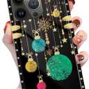 Compatible with iPhone 15 Pro Max Case,Luxury Soft TPU & Hard PC Back for Girls Women,Shockproof Protective Phone Cover for iPhone 15 Pro Max,Christmas Decorations