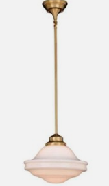 VAXCEL Pendant Lights 14.75"H Glass 1-Light Adjustable Hanging Length Brass