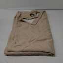 H.VERSAILTEX Linen Blackout Curtain 108 Inches Long for Bedroom/Living Room Thermal Insulated Grommet Linen Look Curtain Drapes Primitive Textured Burlap Effect Window Drapes 1 Panel - Heather Beige