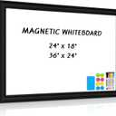 Large White Board for Wall, 36''x24'' Magnetic Dry Erase Board, Decorative Whiteboard with Black Wooden Frame, Hanging Writing Board for Home Office School Dorm