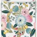 SCORPIFY for iPhone 17 Pro Case [Compatible with MagSafe] with Hibiscus Floral Design, Cute Clear Flower Magnetic Phone Cover for Women Girls, [Non Yellowing] Slim Bumper with Gold Accents