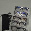 5 Pack Blue Light Blocking Reading Glasses for Men Spring Hinge Fashion Large Wide Computer Readers for Men Eyeglasses, Mix Color 3.75 x
