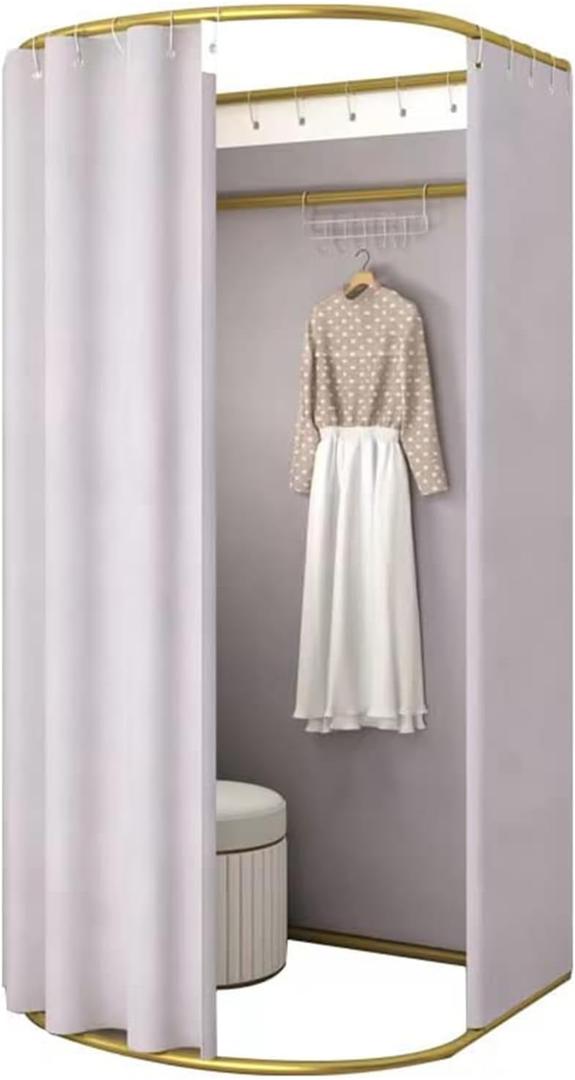 Clothing Store Fitting Room with Shading Curtain, Portable Temporary Mobile Privacy Protection Dressing Room, Foldable Mall Simple Changing Room and Temporary Mobile Room,200x100x95cm (Grey)