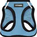 Best Pet Supplies Voyager Step-in Air Harness - All Weather Mesh, Reflective, No Pull Harness for Dogs, Cats - Secure with Hook & Loop Fastener, Buckle, Double D-Rings - Baby Blue/Black Trim, L (L (Chest: 18 - 20.5"))