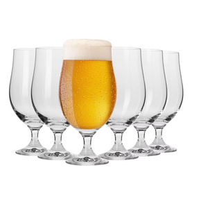 KROSNO Beer Glasses Set of 6, 16.9 oz, Harmony Collection | Drinking Glasses, IPA, Pilsner, Ale, Drinking Set, Lead-Free Crystal, Beer Stein, Dishwasher Safe