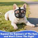 French Bulldog Muzzle, Soft Mesh Short Snout Dog Muzzle with Eye Hole for Biting, Chewing, Barking (XS, Black)