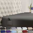 DREAMCARE Twin XL Fitted Sheet - Extra Deep Pocket Fitted Sheet - Fits up to 21 inch Mattress - Deep Pocket Twin XL Sheets - Hotel Luxury - Oeko-Tex Certified Sheets - 1 Fitted Sheet Only (Grey)