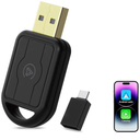 ossomo Wireless CarPlay Adapter,2 in 1 CarPlay & Android Auto Wireless Adapter for Cars,Convert Wired to Wireless with USB/Type-C,Plug Play Car Play for iOS 10+ /Android 10+