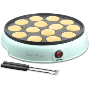 Baker's Friend Mini Pancakes Maker Machine, Dutch Mini Pancake Griddle, 14 Holes Electric Poffertjes Pan, Ideal for Breakfast, Snacks, Desserts & More