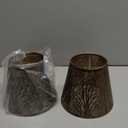 Small Metal Lampshade Clip On Bulb Etching Forest Lamp Shade Pattern 5'' Top 8'' Bottom Height 7'' Fits For Table Lamps And Floor Lamps (2 Pack)