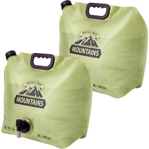 Camping Water Container 2 Gallon Collapsible Water Jug with Spout - Reusable Plastic Flasks, Foldable Empty Gallon Jug for Water Storage, Water Bag for Outdoor Hiking Emergency Prep (2 Pack)