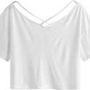 SweatyRocks womens Crop (White, S)