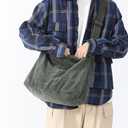Makukke Corduroy Tote Bag - Women's Shoulder Handbag - Big Capacity Hobo - Casual Work Shopping