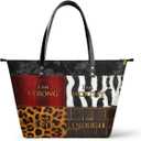 Afroyla Afrocentric Art Totebag for Black Women Premium Leather, Work & Everyday Bag, Ideal Gift for Her on Mother's Day