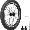 18 Inch Bicycle Front Wheel - 14Gx32H Spokes with ED Brass Nipples - 100mm Front Wheel with Tire and Tube (Front, 18 inch)
